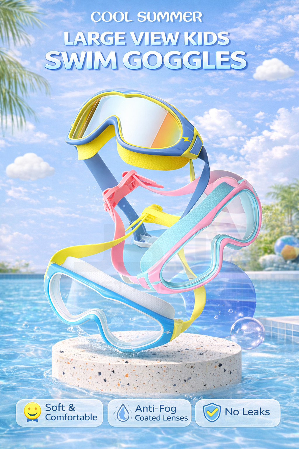 JSJM Kids Swimming Goggles Big - Anti Pollution Mask review and price