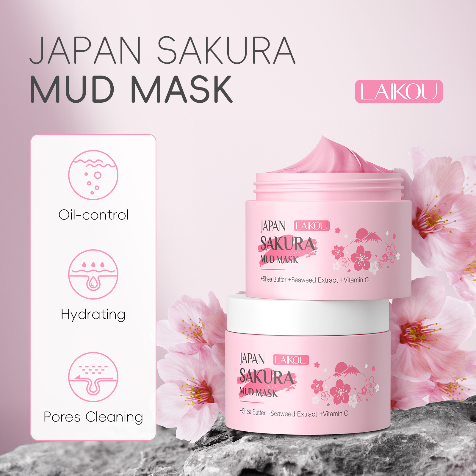 LAIKOU Sakura Clay Mask 25g 90 - Dust Mask Construction review and price