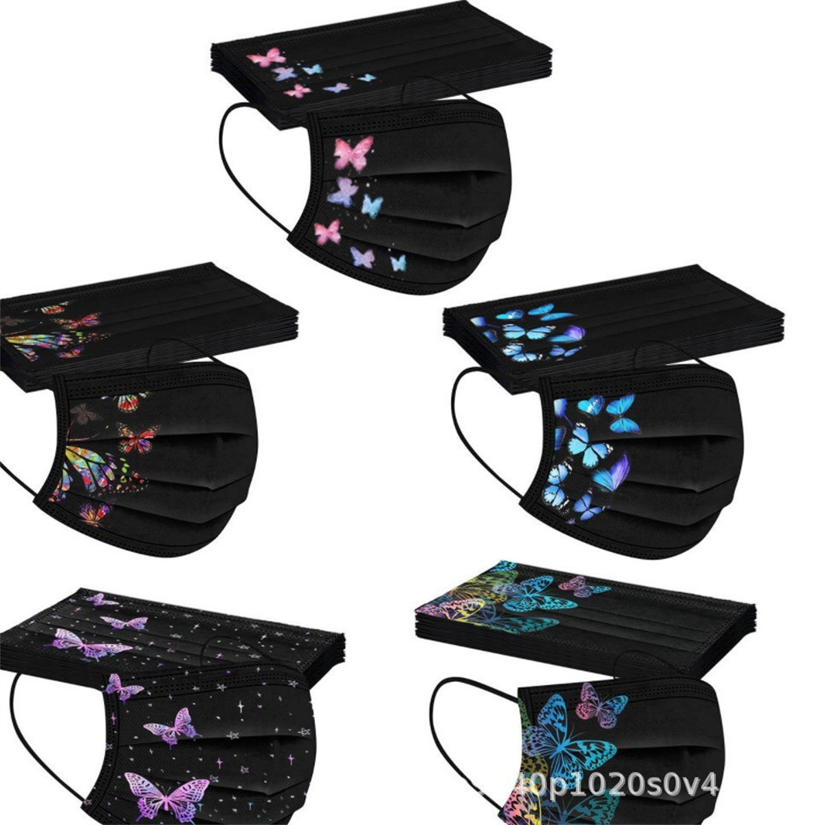 50pcs colorful butterfly print - Disposable Surgical Mask review and price
