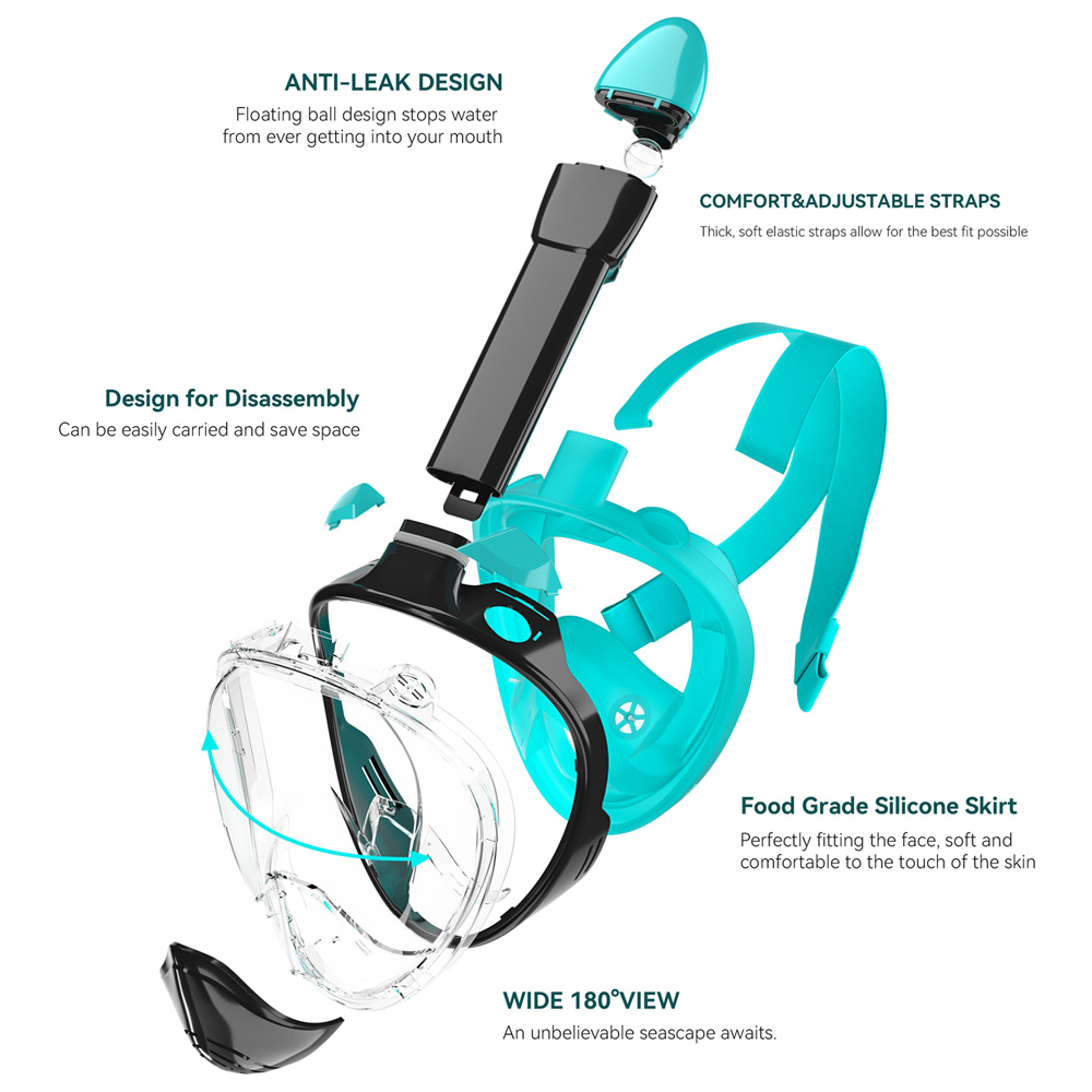 Full Face Snorkel Mask Silicon - Silicone Mask Bracket review and price