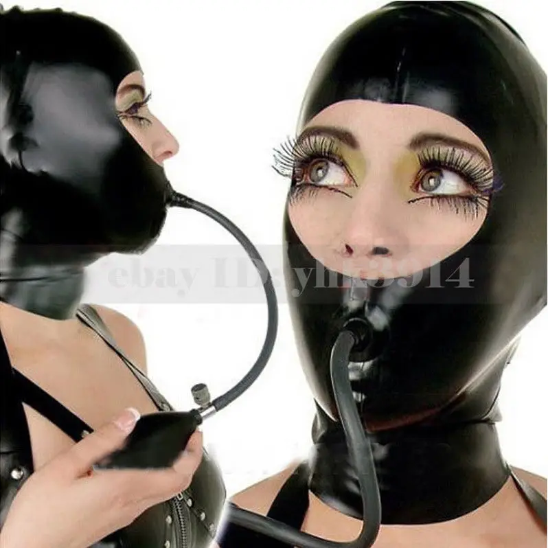 Black Unisex Latex Hoods Mask  - Black Face Mask Pack review and price
